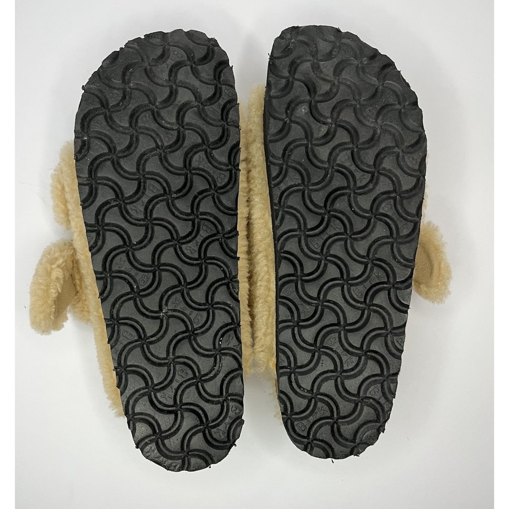 Birkenstock Papillio Teddy Shearling Arizona Big Buckle Slide Sandals Women 7 38 - Picture 8 of 9